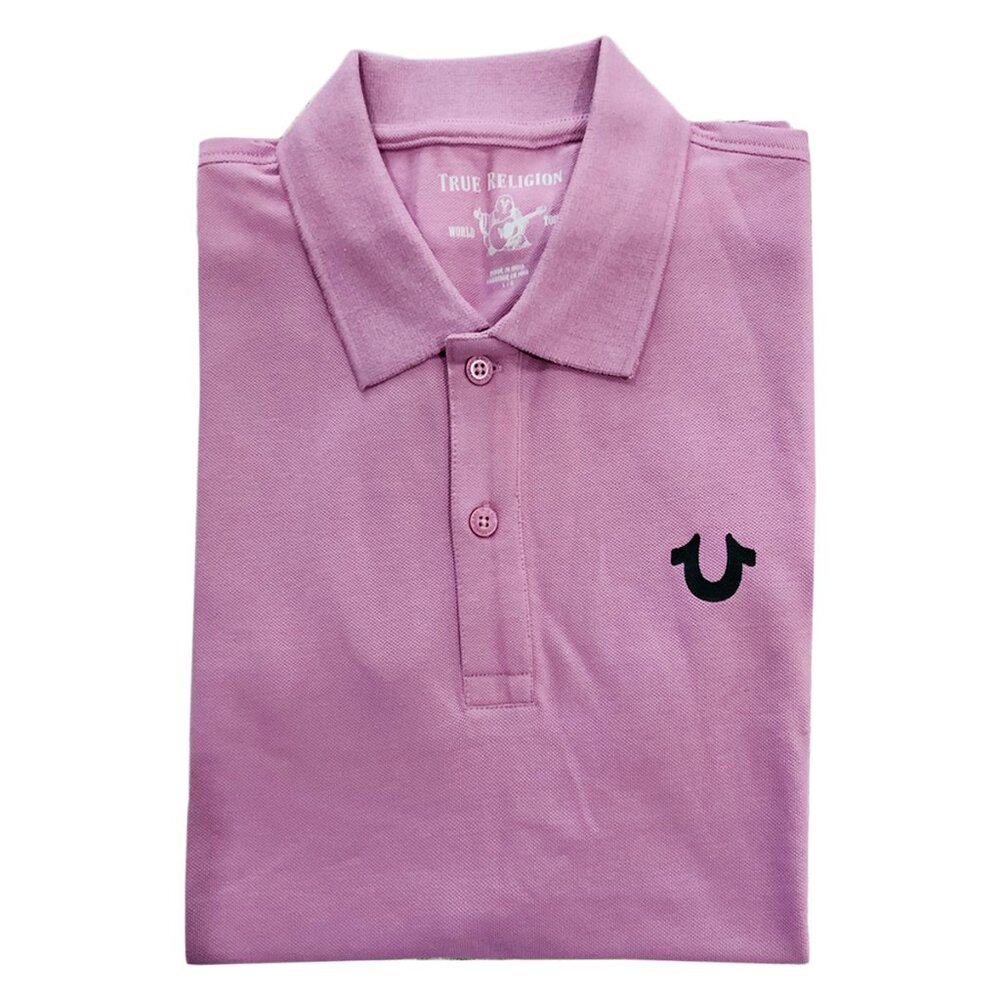 NWT TRUE RELIGION MSRP $69.99 MEN'S MAUVE ORCHID SHORT SLEEVE POLO SHIRT SIZE L - Picture 5 of 5